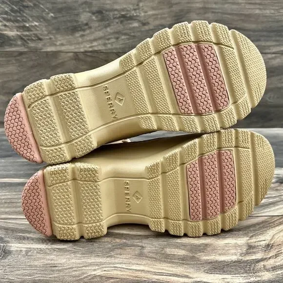 NWOB Sperry Duck Float Ankle Lace Rain Boots Tan 7 Waterproof - Picture 8 of 10